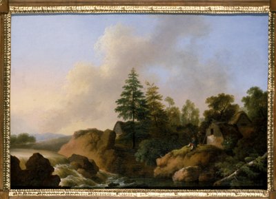 Gebirgslandschaft mit Wasserfall von Otto Wagner